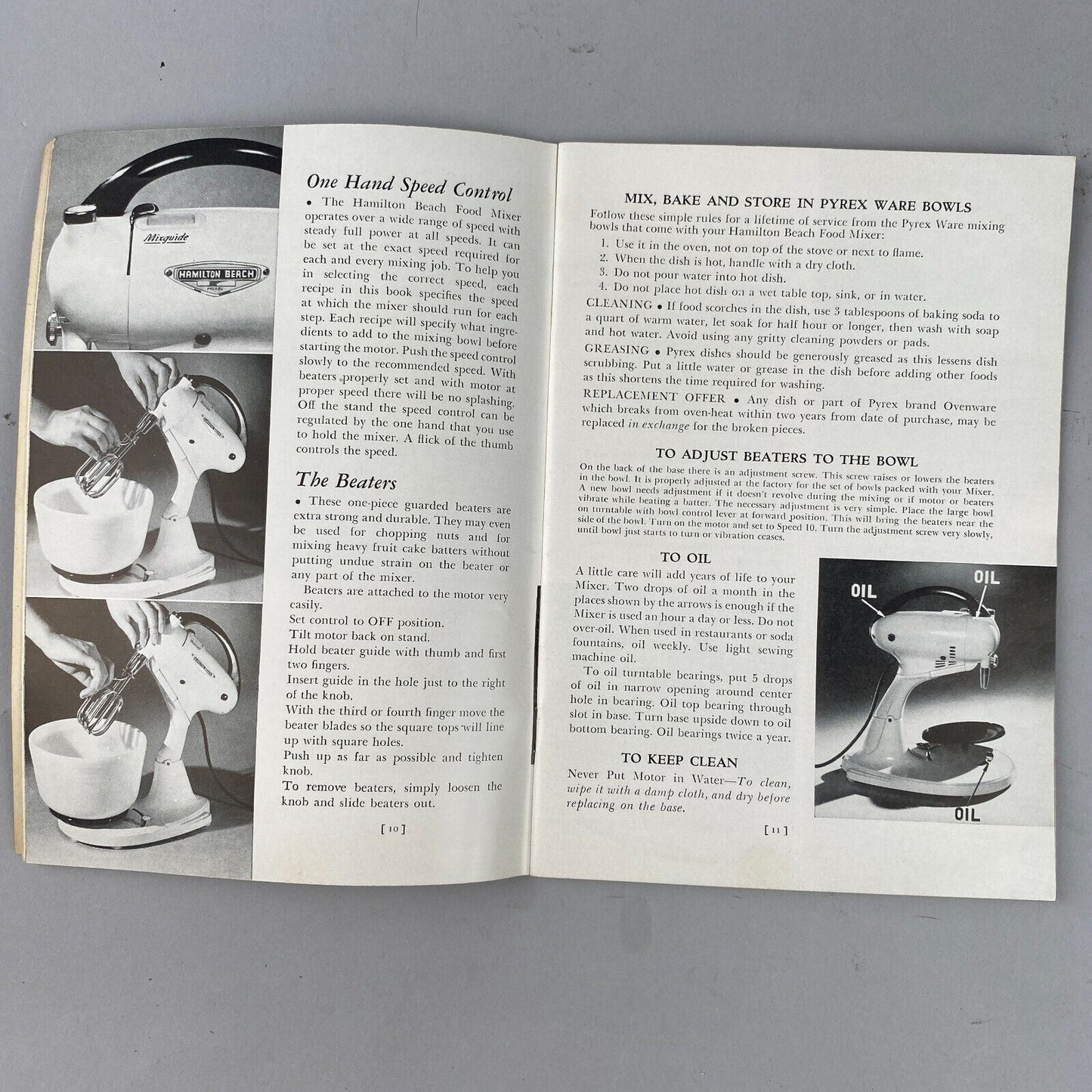 Hamilton Beach Food Mixer, Instructions Recipes Cookbook, Vintage