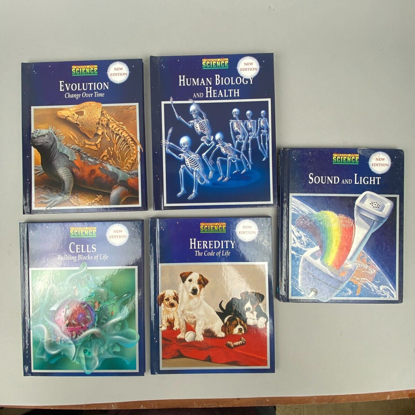 Set of 5 Prentice Hall Science Books, Evolution, Human Bio, Cells, Heredity...