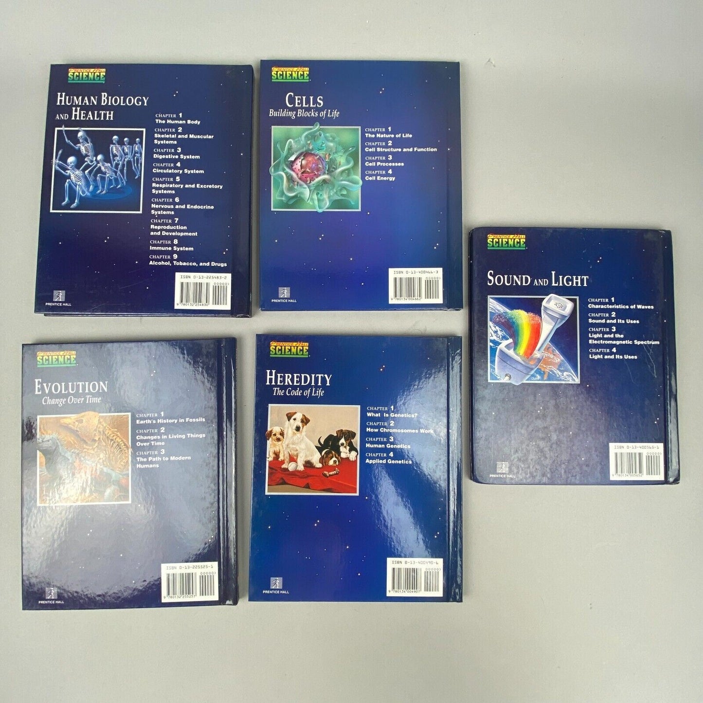 Set of 5 Prentice Hall Science Books, Evolution, Human Bio, Cells, Heredity...