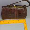 Handmade Lizard Skin / Snakeskin 6" Tall x 9" Long Handbang Purse w/ Brass Clasp