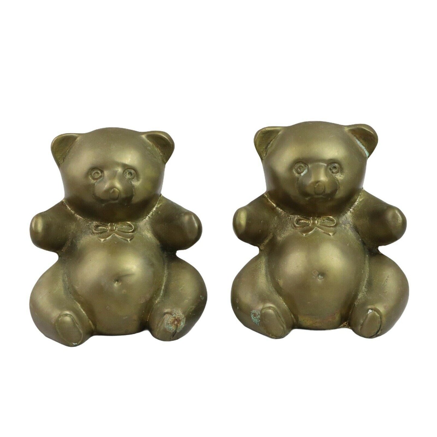 Decorative Crafts Inc. A Solid Pair of Heavy Brass Bear Bookends