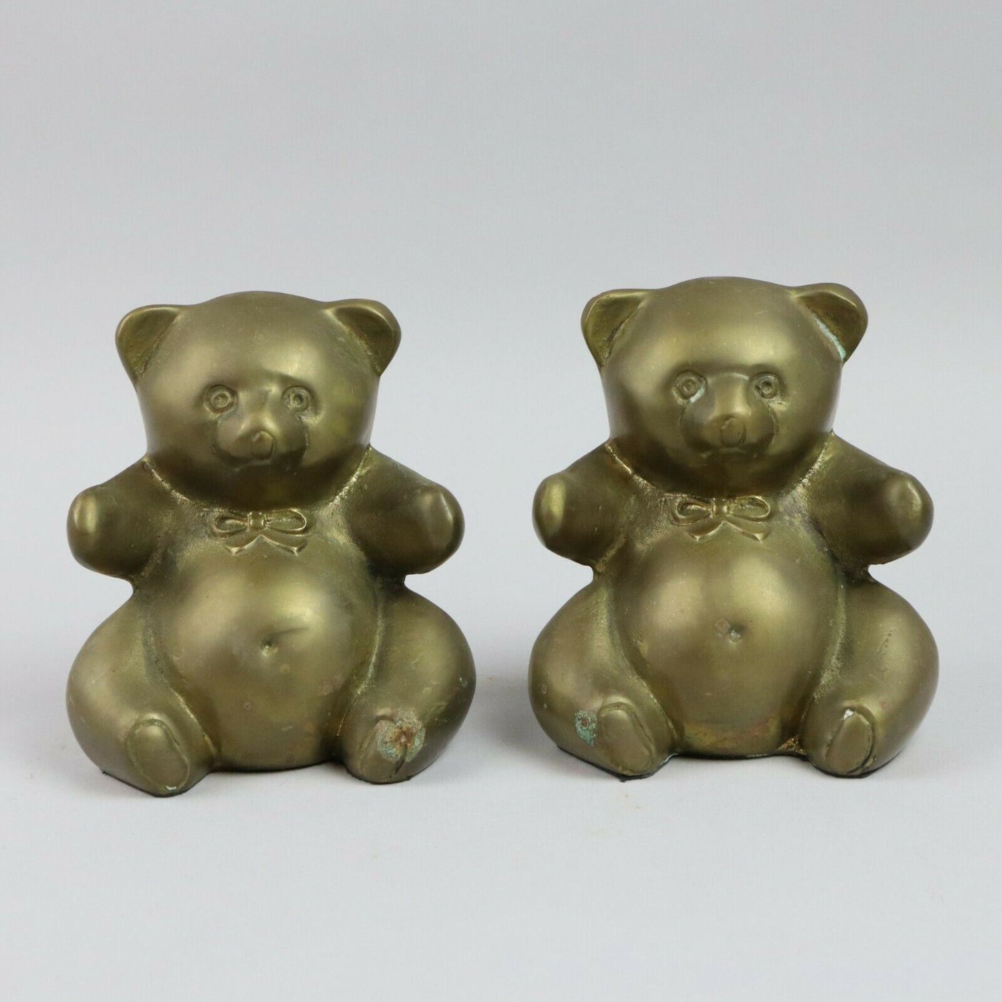 Decorative Crafts Inc. A Solid Pair of Heavy Brass Bear Bookends