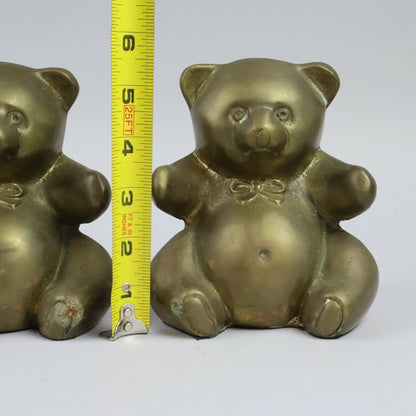 Decorative Crafts Inc. A Solid Pair of Heavy Brass Bear Bookends