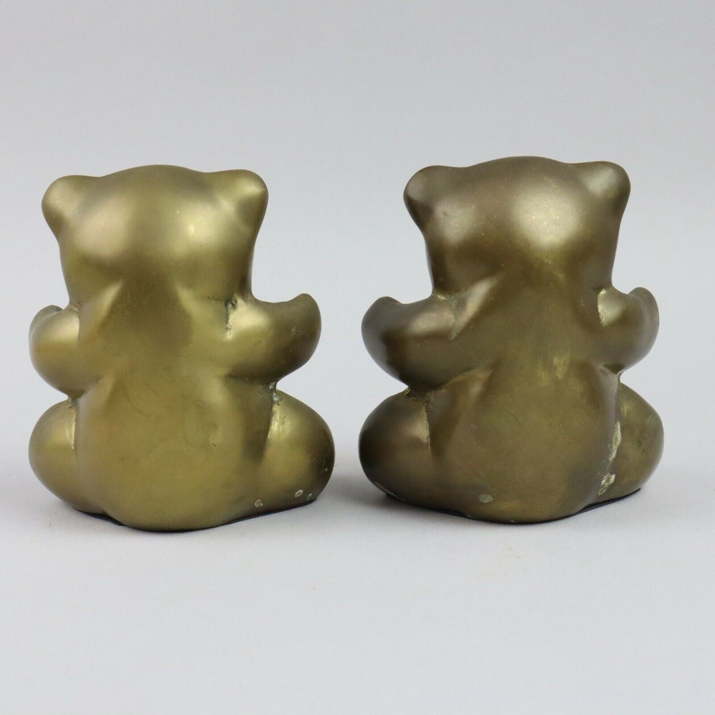 Decorative Crafts Inc. A Solid Pair of Heavy Brass Bear Bookends