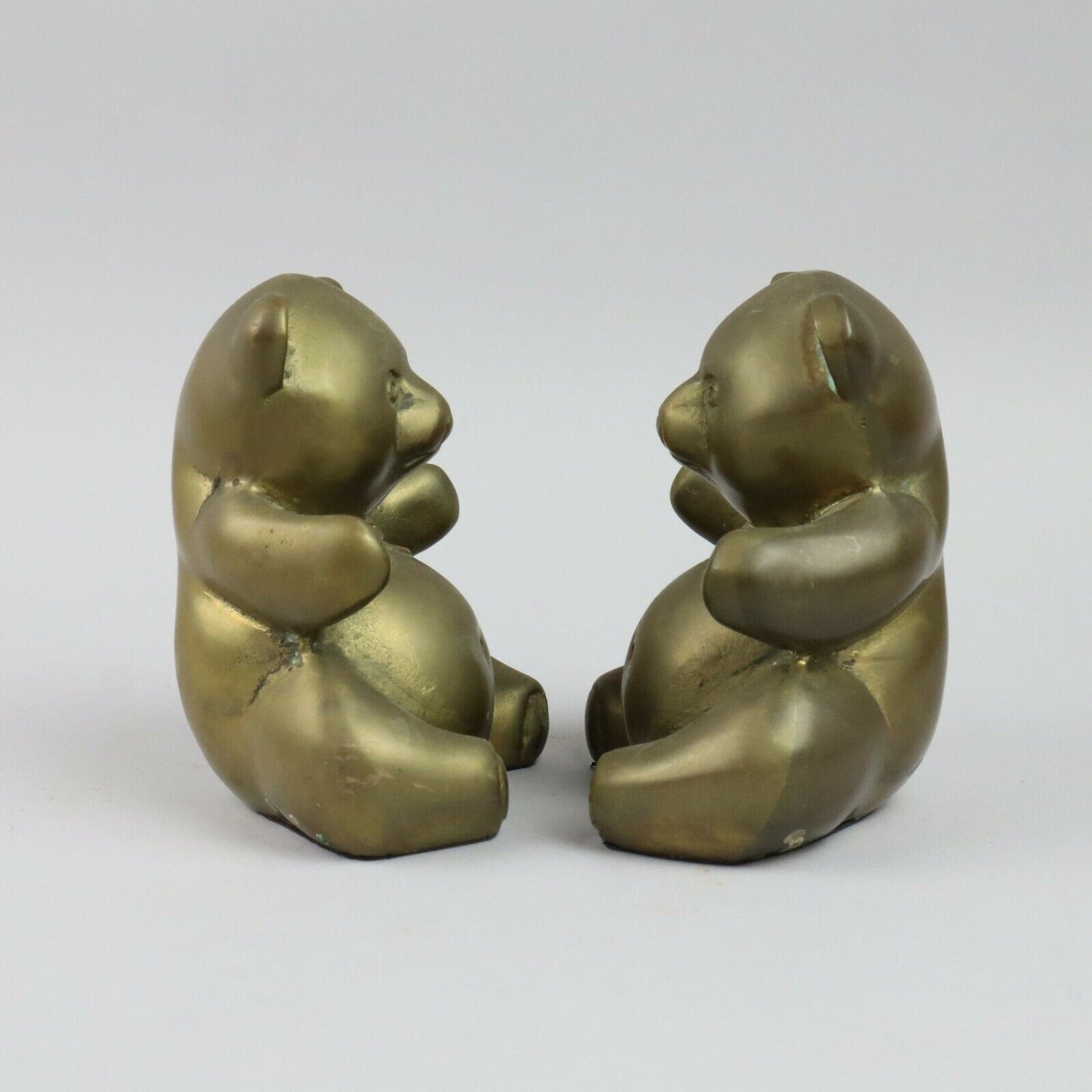 Decorative Crafts Inc. A Solid Pair of Heavy Brass Bear Bookends