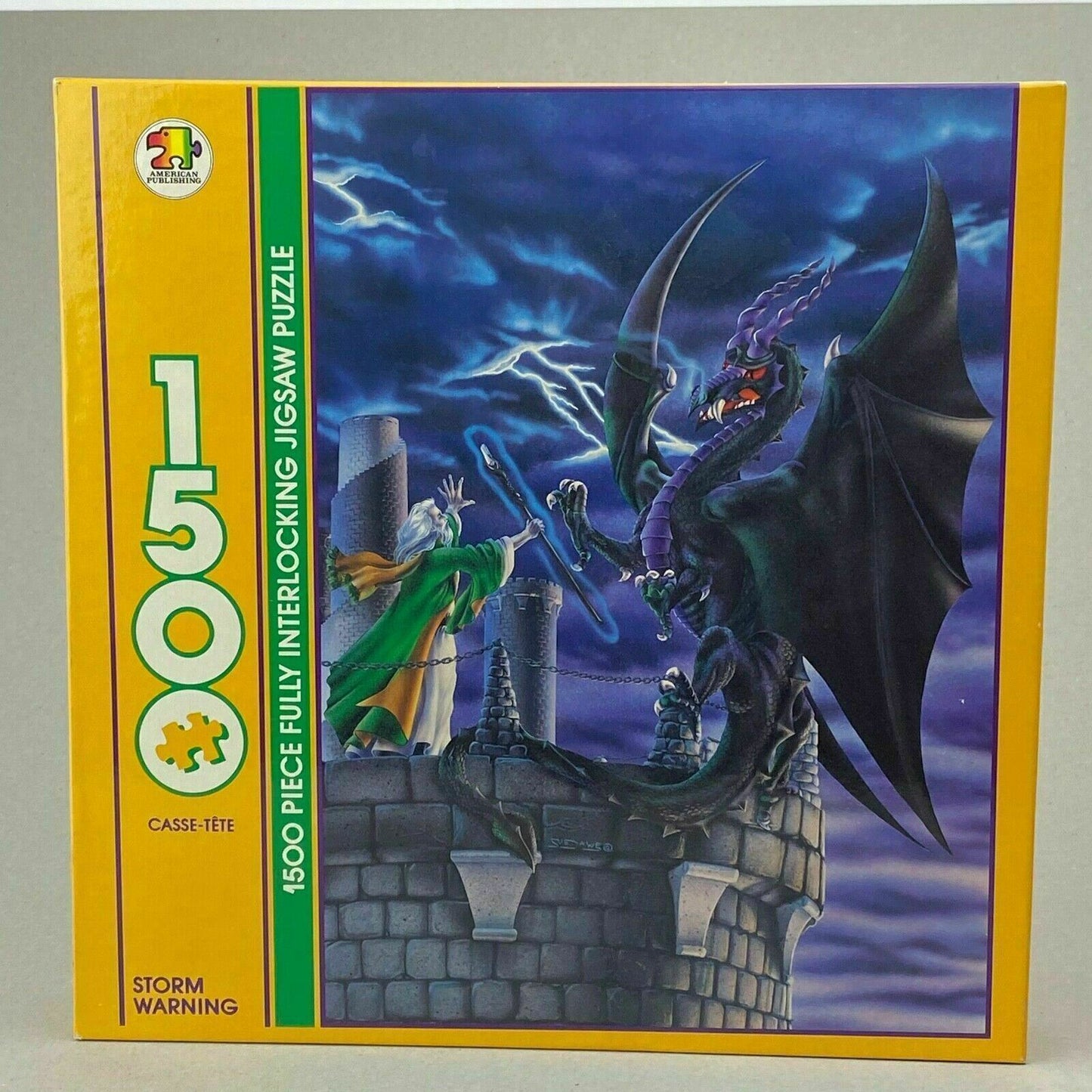 Factory Sealed Storm Warning, Dragon Wizard Fantasy Jigsaw Puzzle 1500pc RARE