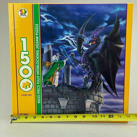 Factory Sealed Storm Warning, Dragon Wizard Fantasy Jigsaw Puzzle 1500pc RARE