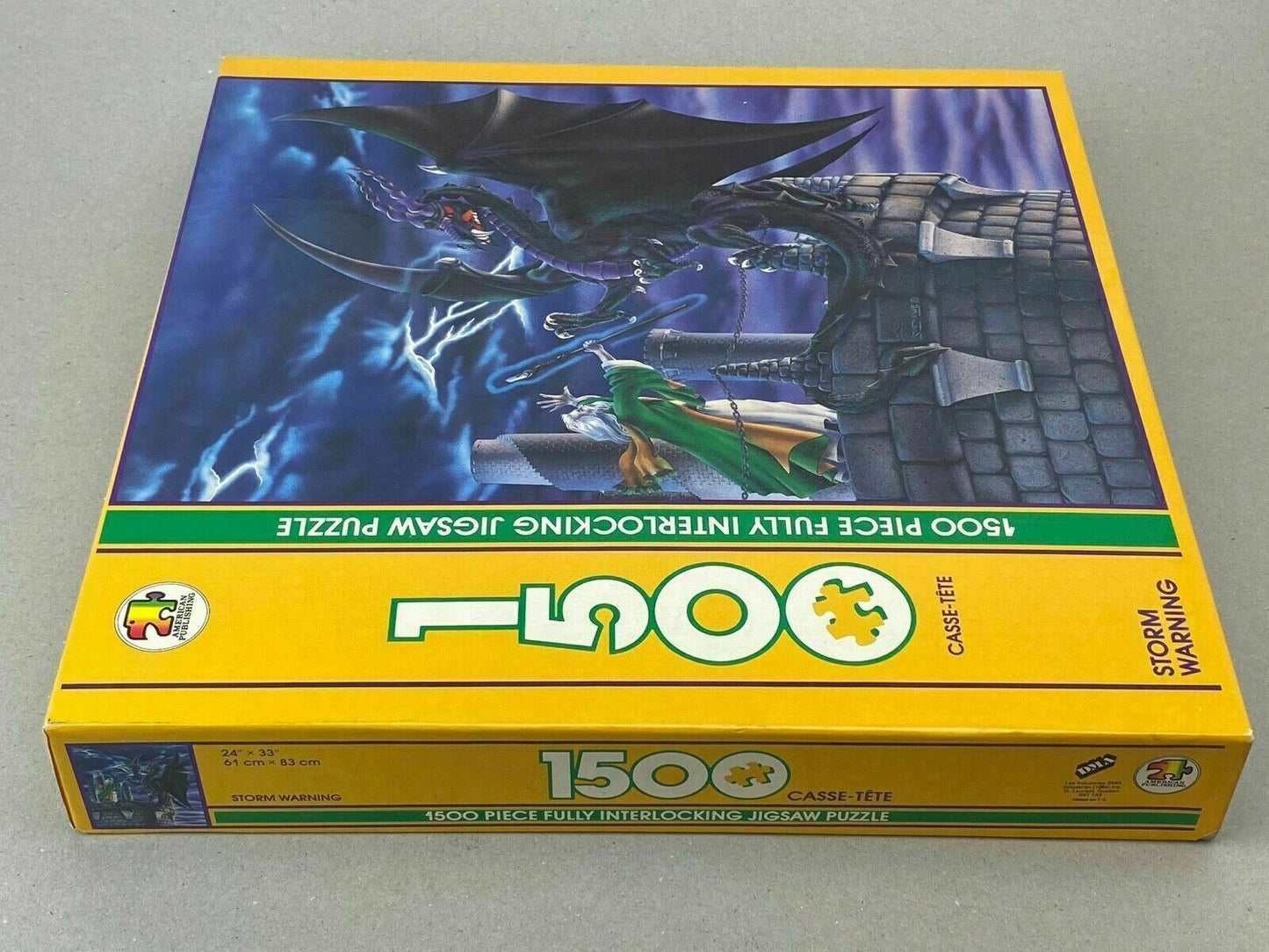 Factory Sealed Storm Warning, Dragon Wizard Fantasy Jigsaw Puzzle 1500pc RARE