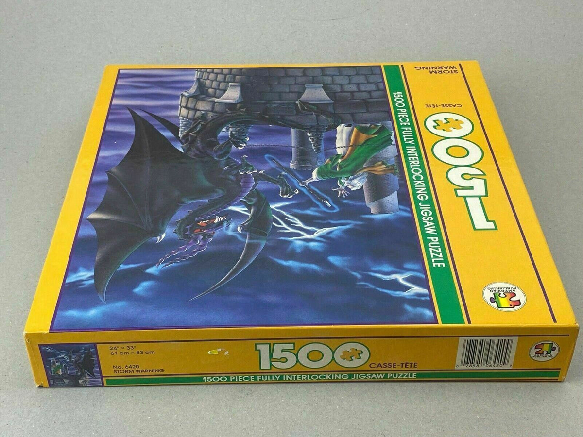 Factory Sealed Storm Warning, Dragon Wizard Fantasy Jigsaw Puzzle 1500pc RARE