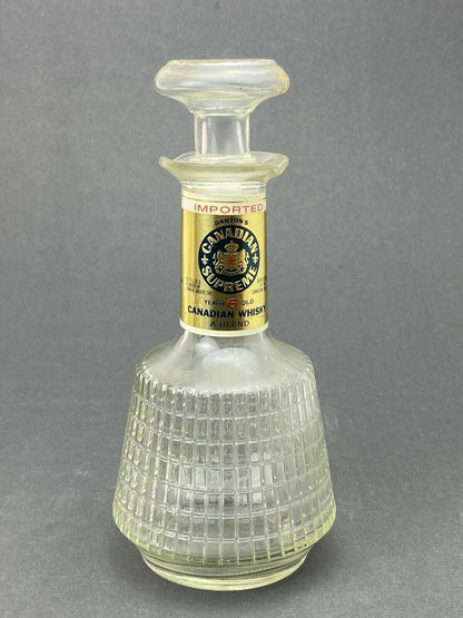 Barton's Canadian Supreme Blended Whiskey Decanter Bottle 10" tall