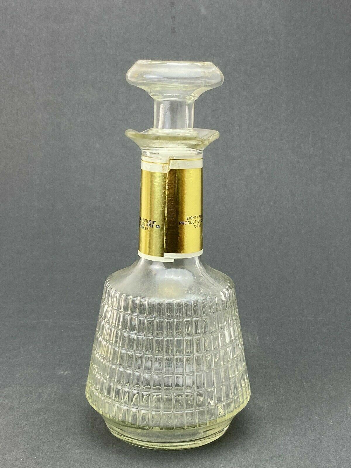 Barton's Canadian Supreme Blended Whiskey Decanter Bottle 10" tall