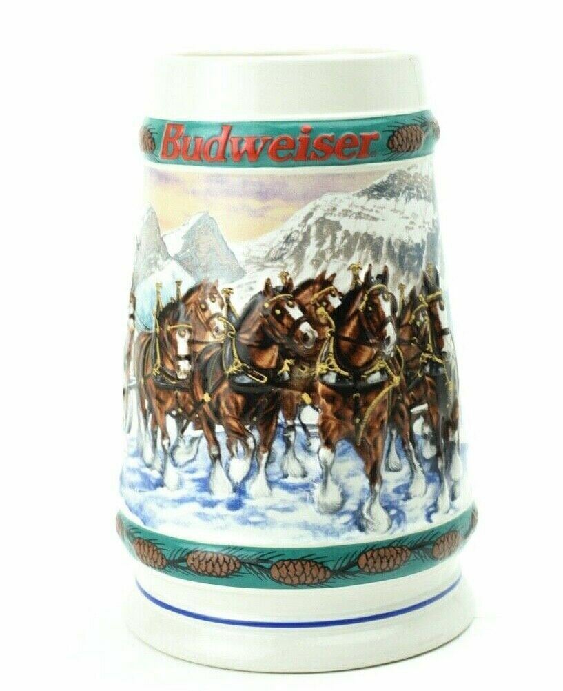 1993 BUDWEISER "SPECIAL DELIVERY" HOLIDAY STEIN COLLECTION- BY NORA KOERBER