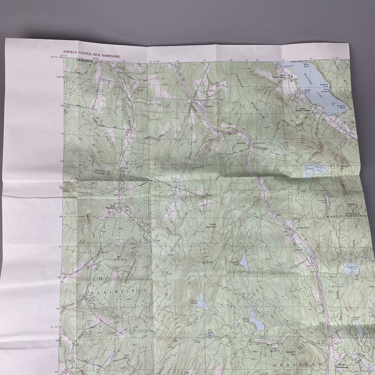 USGS Topographic Map 1984 Survey 30"x60" NH Enfield Center 43072-E1-TM-025