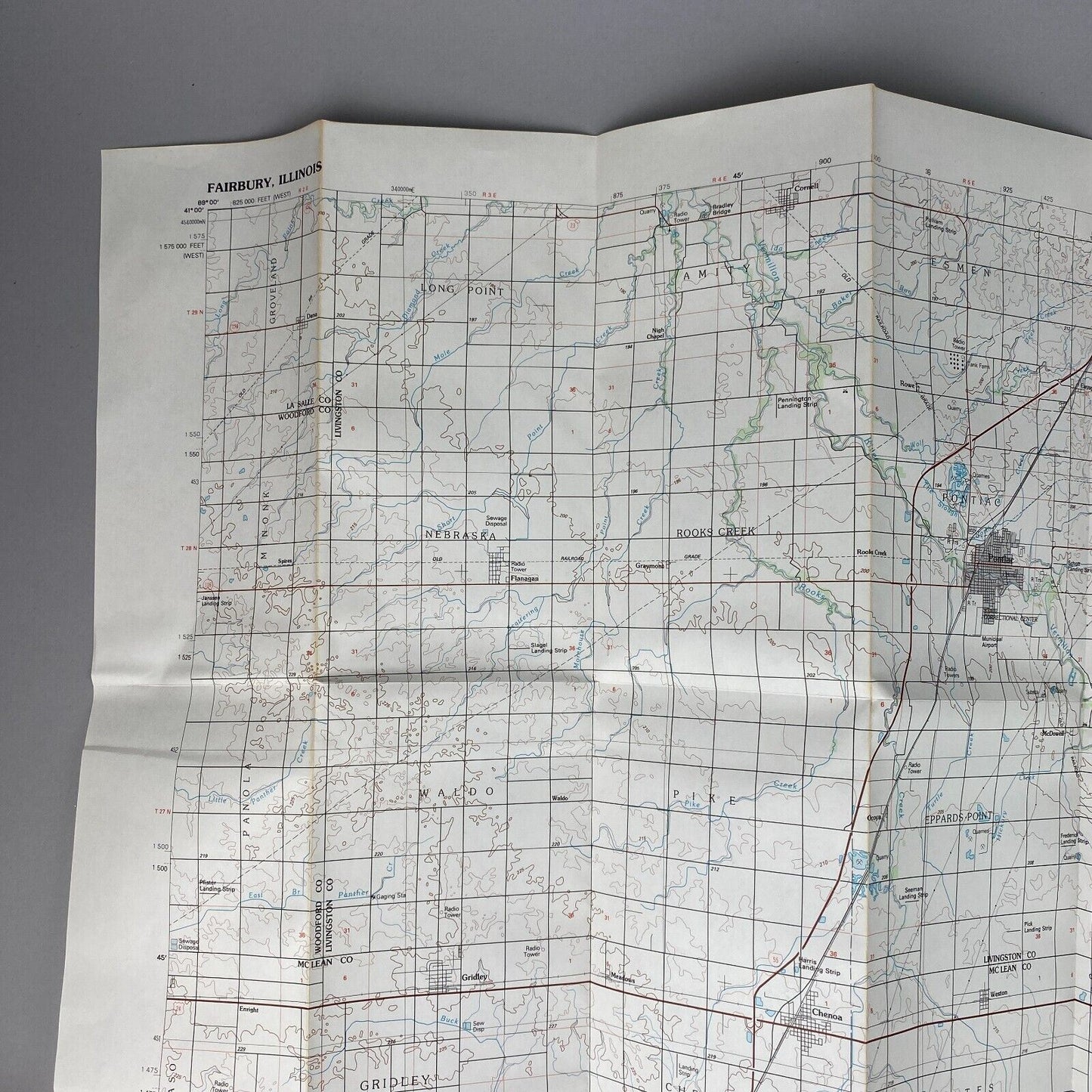 USGS Topographic Map 1985 Survey 30"x60" IL Fairbury 40088-E1-TM-100