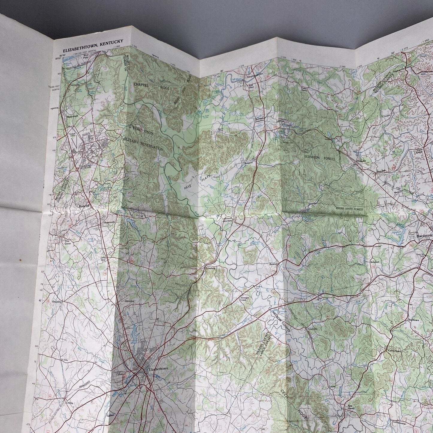 USGS Topographic Map 1981 Survey 30"x60" KT Elizabethtown