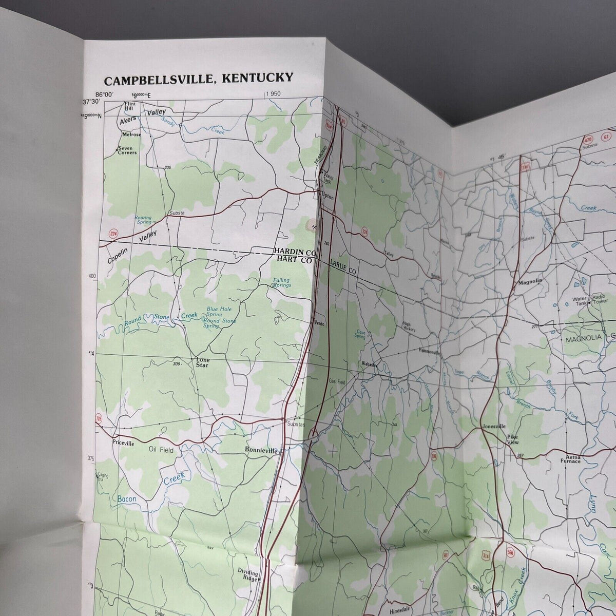 USGS Topographic Map 1986 Survey 30"x60"  KT Campbellsville 37085-A1-PL-100