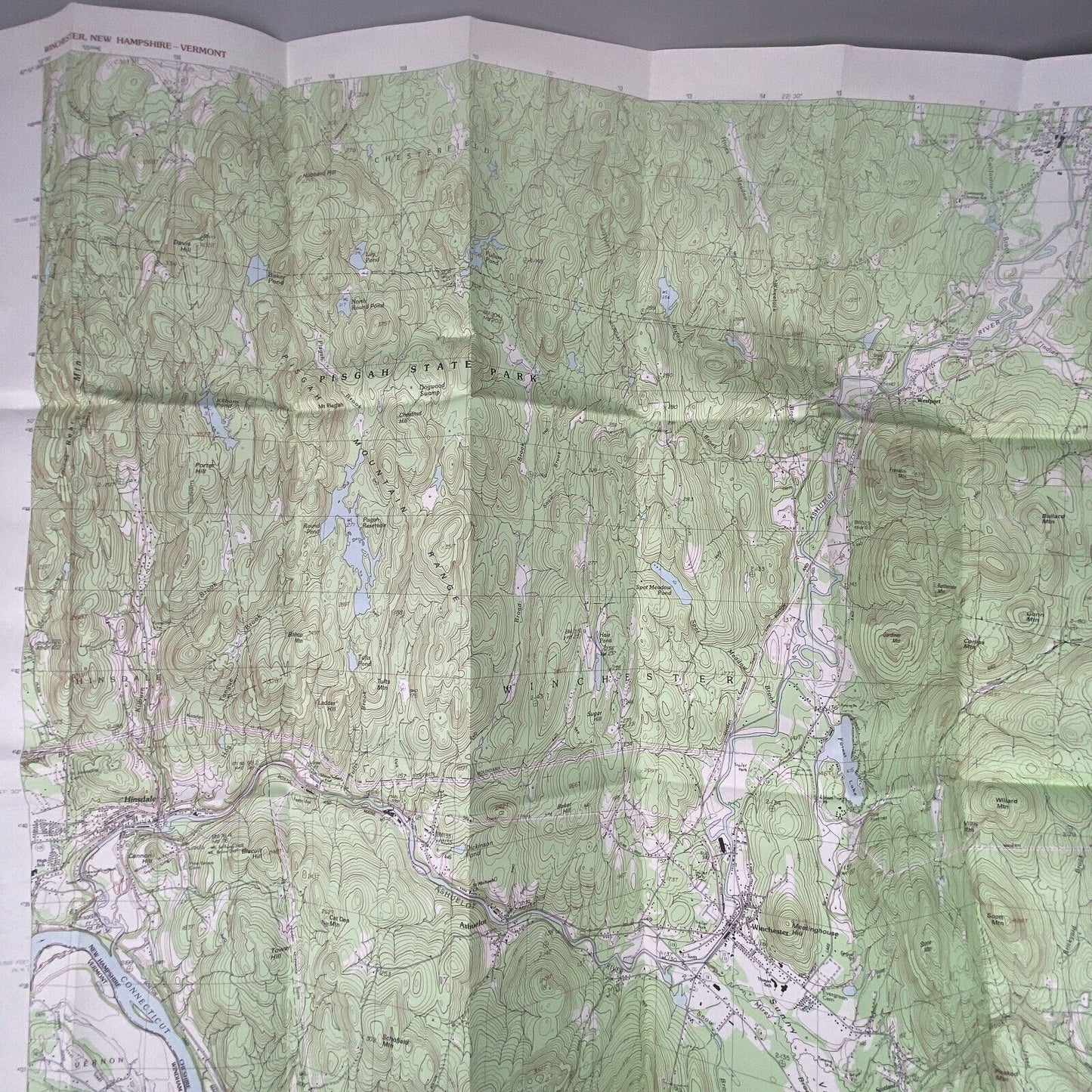 USGS Topographic Map 1984 Survey 30"x60" NH, VT Winchester 42072-G3-TM-025