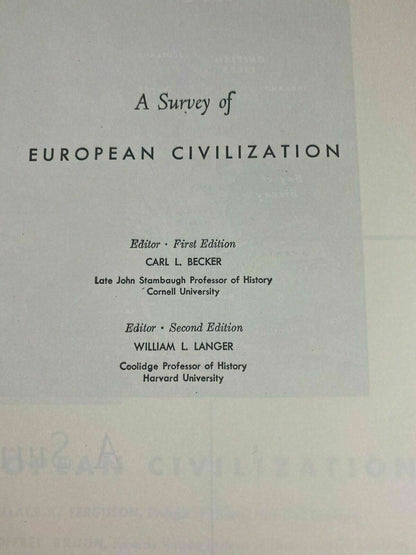 A Survey of European Civilization Second Edition Since 1500 Ferguson & Bruun