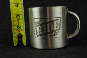 Set of 2 - Eat Ride Sleep Biker Stainless Steel Camping Mugs Cups