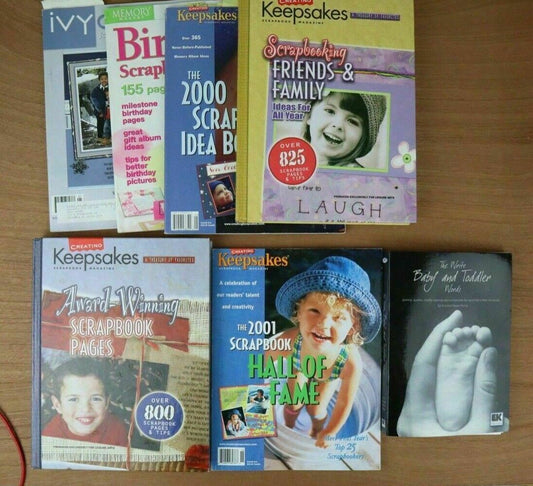 Lot of 7 Scrapbook Books and Magazines