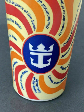 Royal Caribbean Coca-Cola Cold Drink Cup w/Straw Whirley Orange/Red