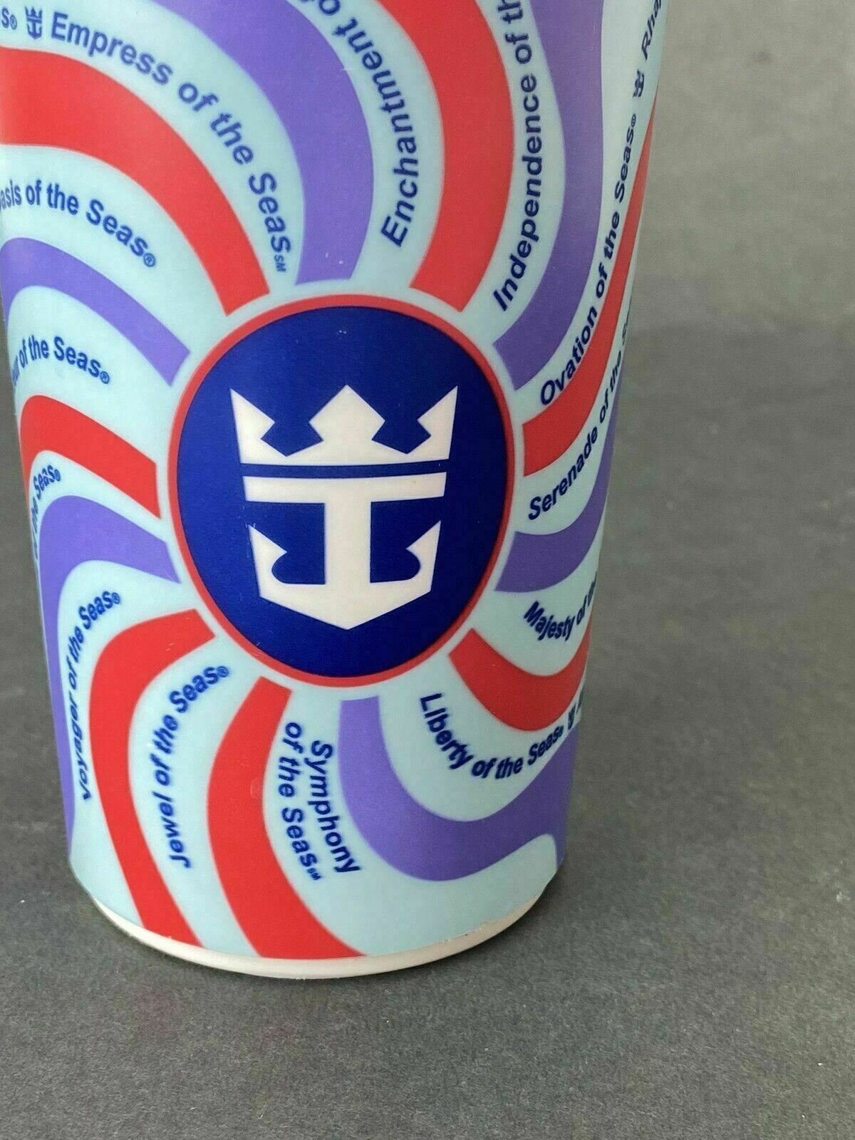 Royal Caribbean Coca-Cola Cold Drink Cup w/Straw Whirley Red/Purple