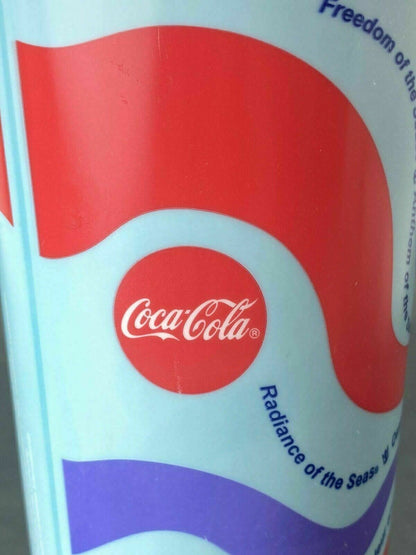 Royal Caribbean Coca-Cola Cold Drink Cup w/Straw Whirley Red/Purple