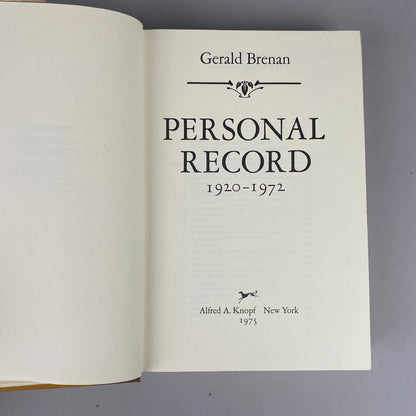 Gerald Brenan's Personal Record 1920-1972 of His Two Worlds, 1st edition 1975