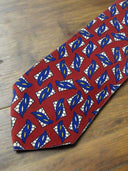 Robert Talbot Hand Sewn for Hannary Williams Tie Necktie Burgundy & Blue