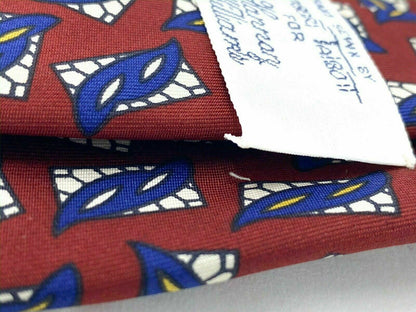 Robert Talbot Hand Sewn for Hannary Williams Tie Necktie Burgundy & Blue