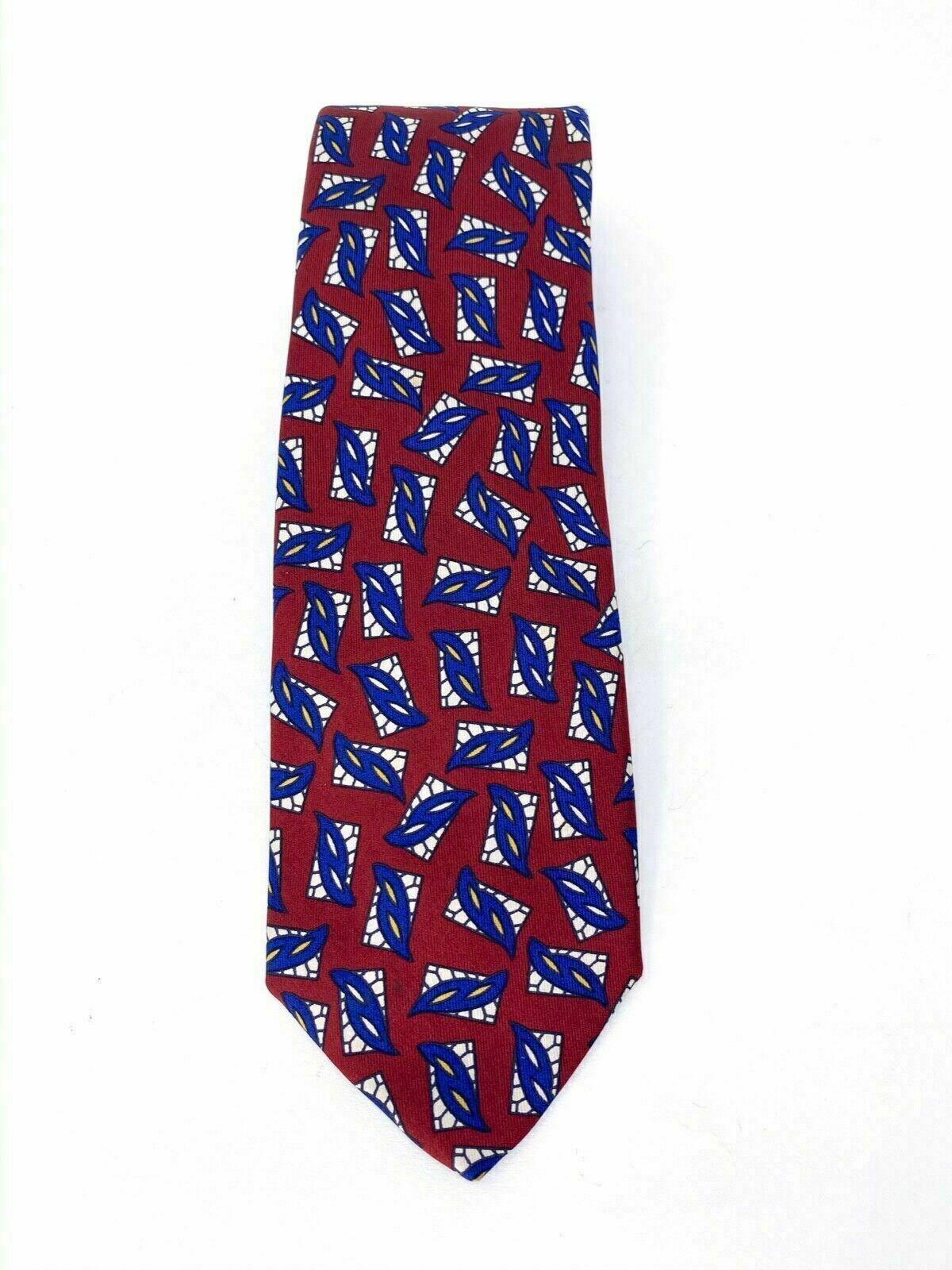 Robert Talbot Hand Sewn for Hannary Williams Tie Necktie Burgundy & Blue