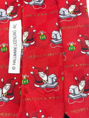 Holiday Mens Neck Tie by MMG Hallmark Design. Santa Claus on computer Red Green