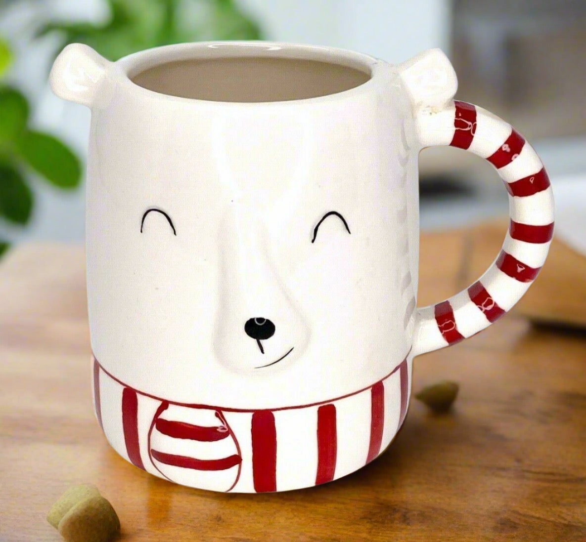 Unique Bear Red White Coffee Mug Cup