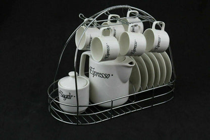 RARE - 'The Cellar' Macys Espresso set (pitcher, mugs, plates, sugar)