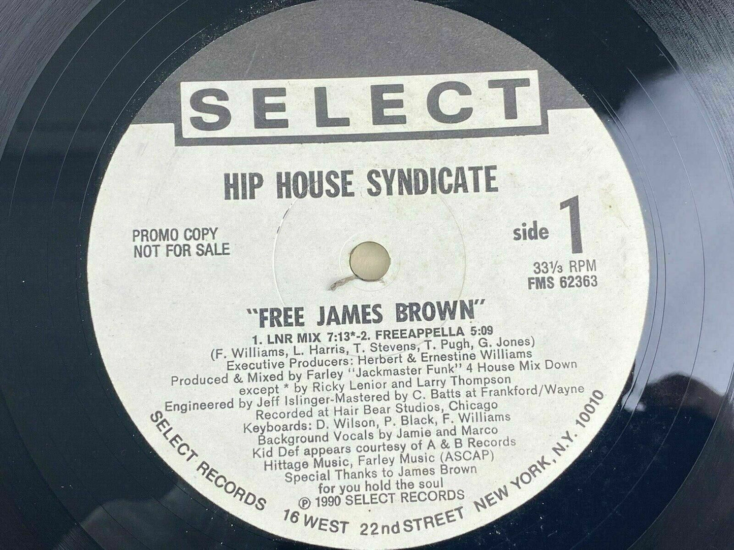 Free James Brown Single Promotional Vinyl Hip House Syndicate LP