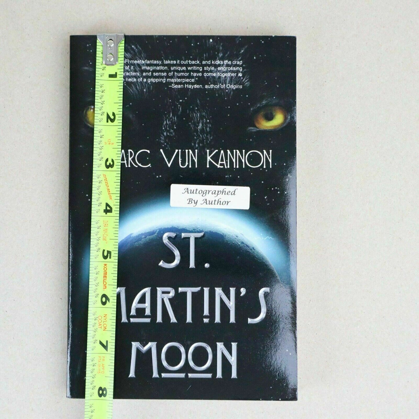 St. Martin's Moon by Marc Vun Kannon 2001 Paperback 1st Printing,  Signed