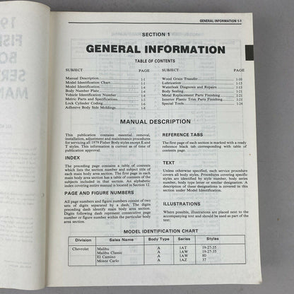 1979 Fisher Body Service Manual, General Motors, all bodies except E and T