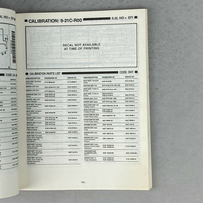 1990 Ford Car and Truck Engine/Emission Facts Book Summary