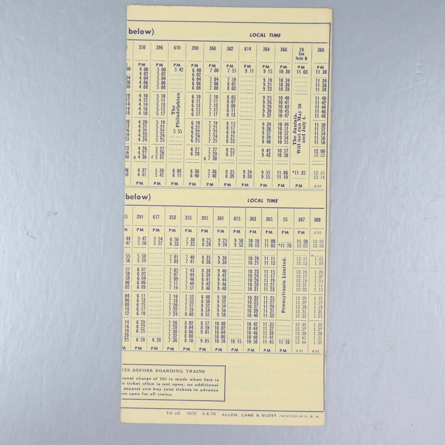 Chestnut Hill Philadelphia Pennsylvania Railroad Time Table October 31 1965