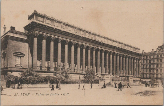 Antique Postcard Lyon Palais de Justice E. R. France