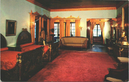 Vintage Postcard John Ringling's Bedroom Sarasota, Florida HW Hannau