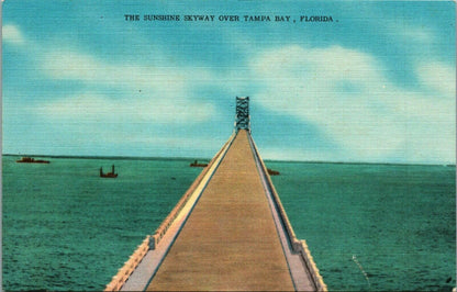 Vintage Postcard The Sunshine Skyway Bridge Tampa Bay, Florida