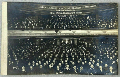 Rare Antique Postcard Our Boys 'Navy' The Playhouse RPPC (Real Photo) Beal, NY