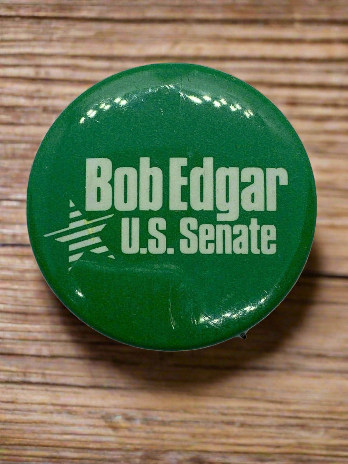 Bob Edgar US Senate Metal Pinback button Vintage 1 1/2"