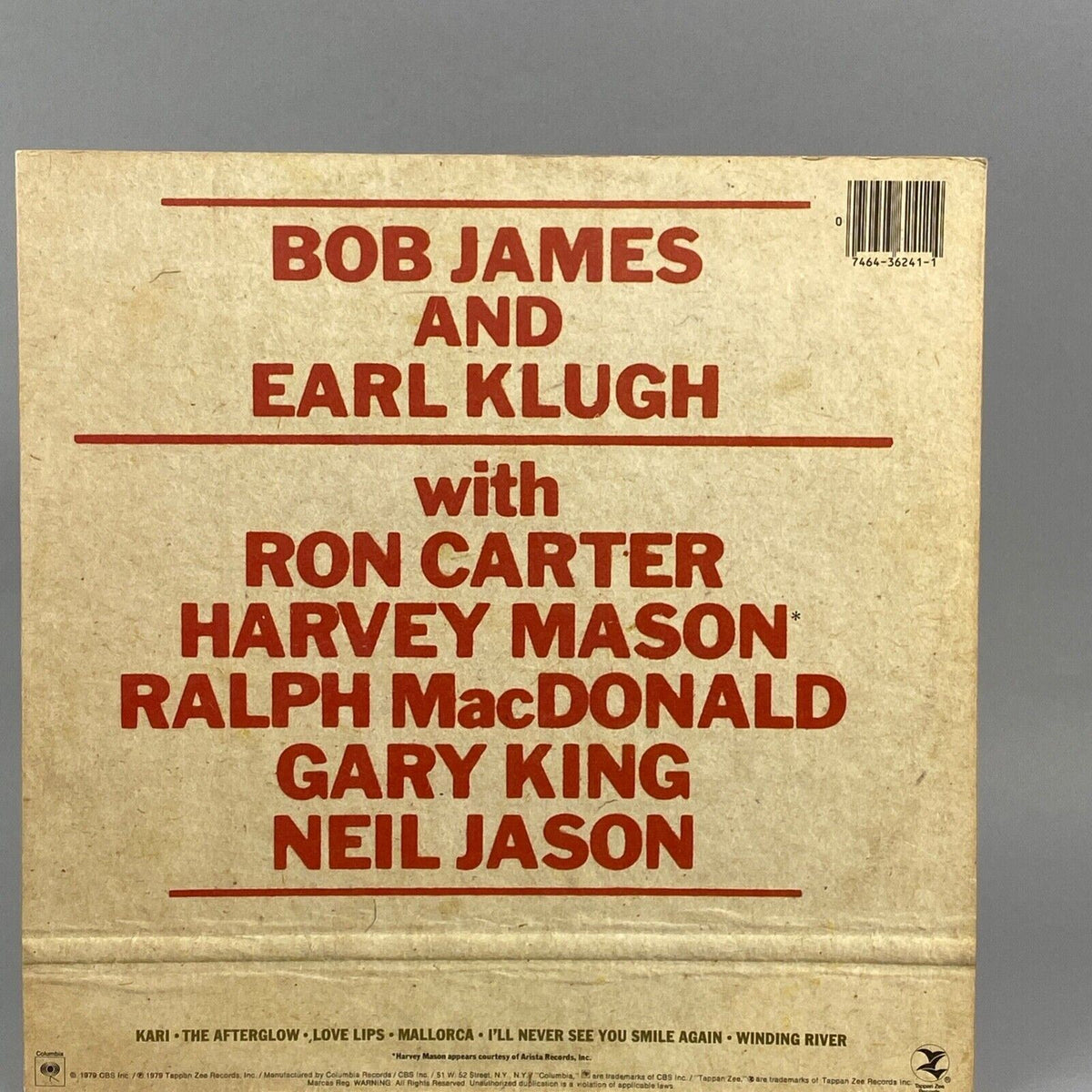 Bob James & Earl Klugh One On One 12” 33rpm Columbia 1979 Vinyl Ex