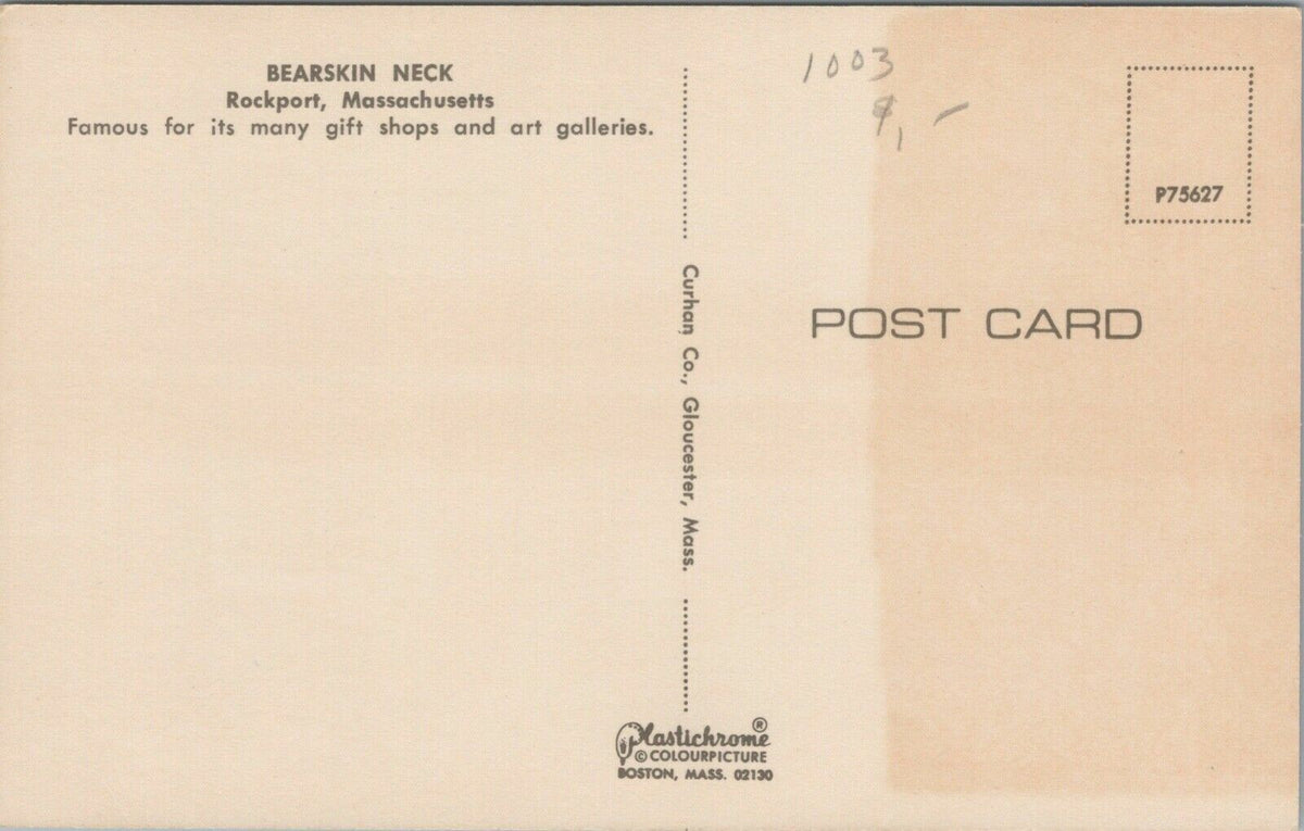 Vintage Postcard Rose Bearskin Neck - Rockport, Massachusetts (Candle House)