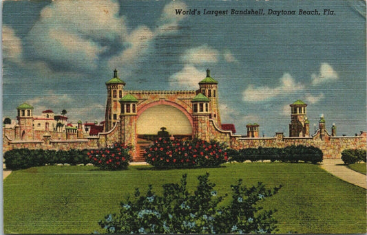 Vintage Postcard World's Largest Bandshell Daytona Beach, Florida