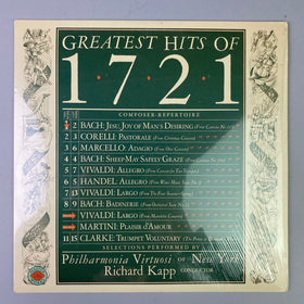 Greatest Hits of 1721 Richar Kapp Conductor LP 33 Record