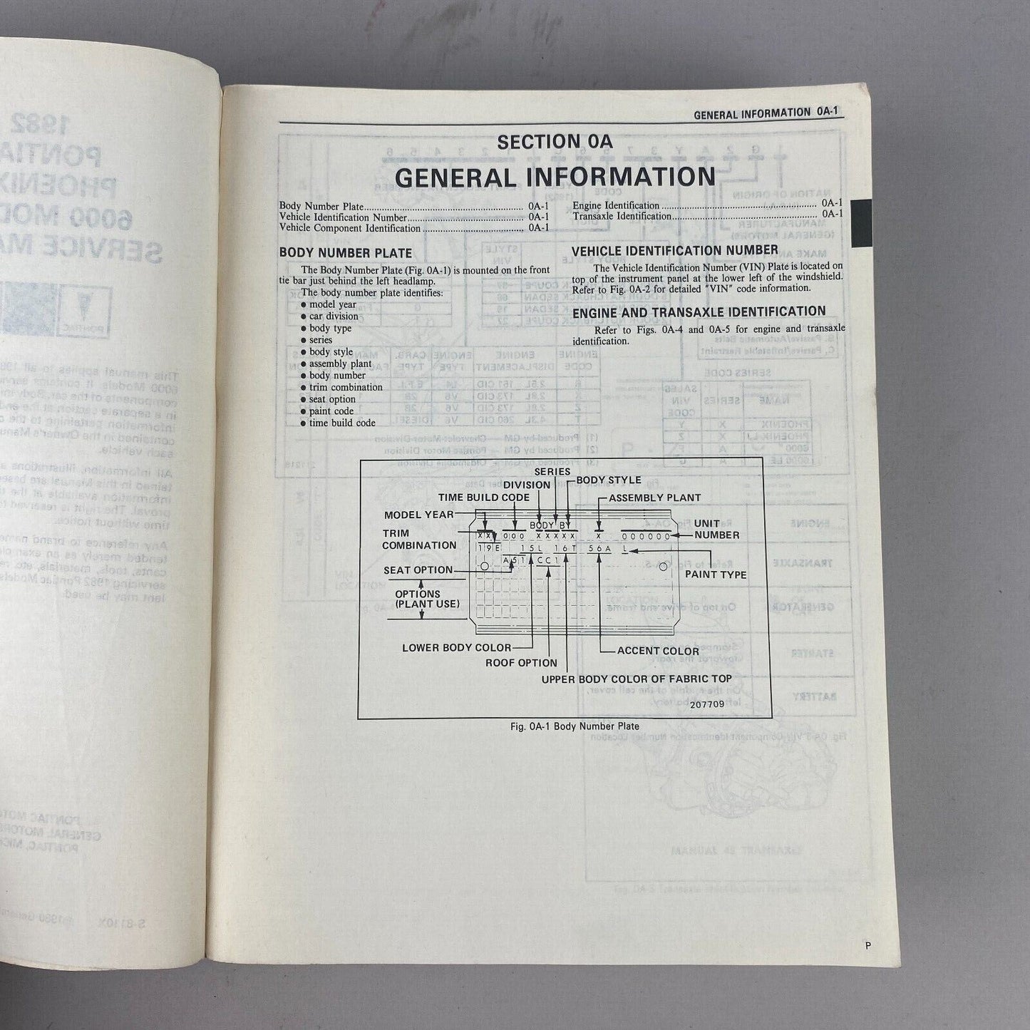 1982 Pontiac Service Manual - Phoenix and 6000