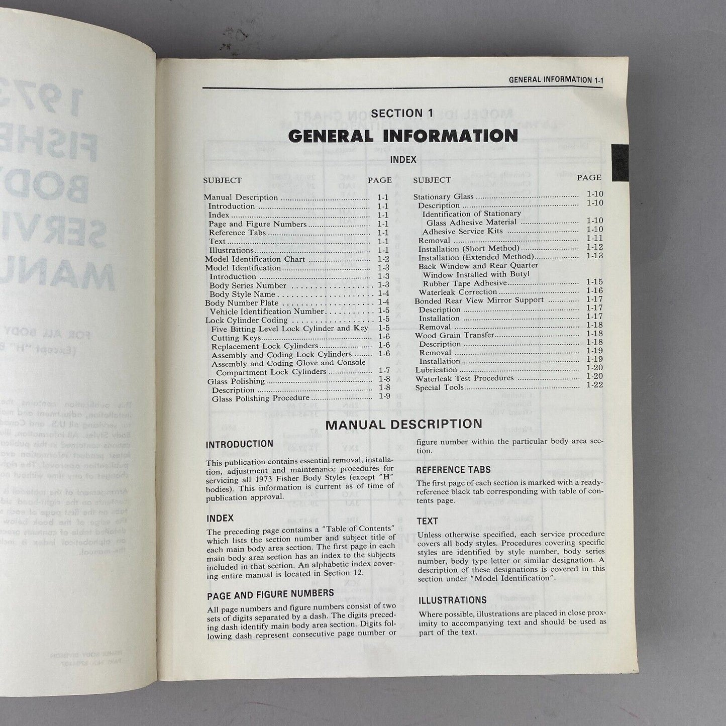 1973 General Motors Fisher Body Service Manual for all body types except H